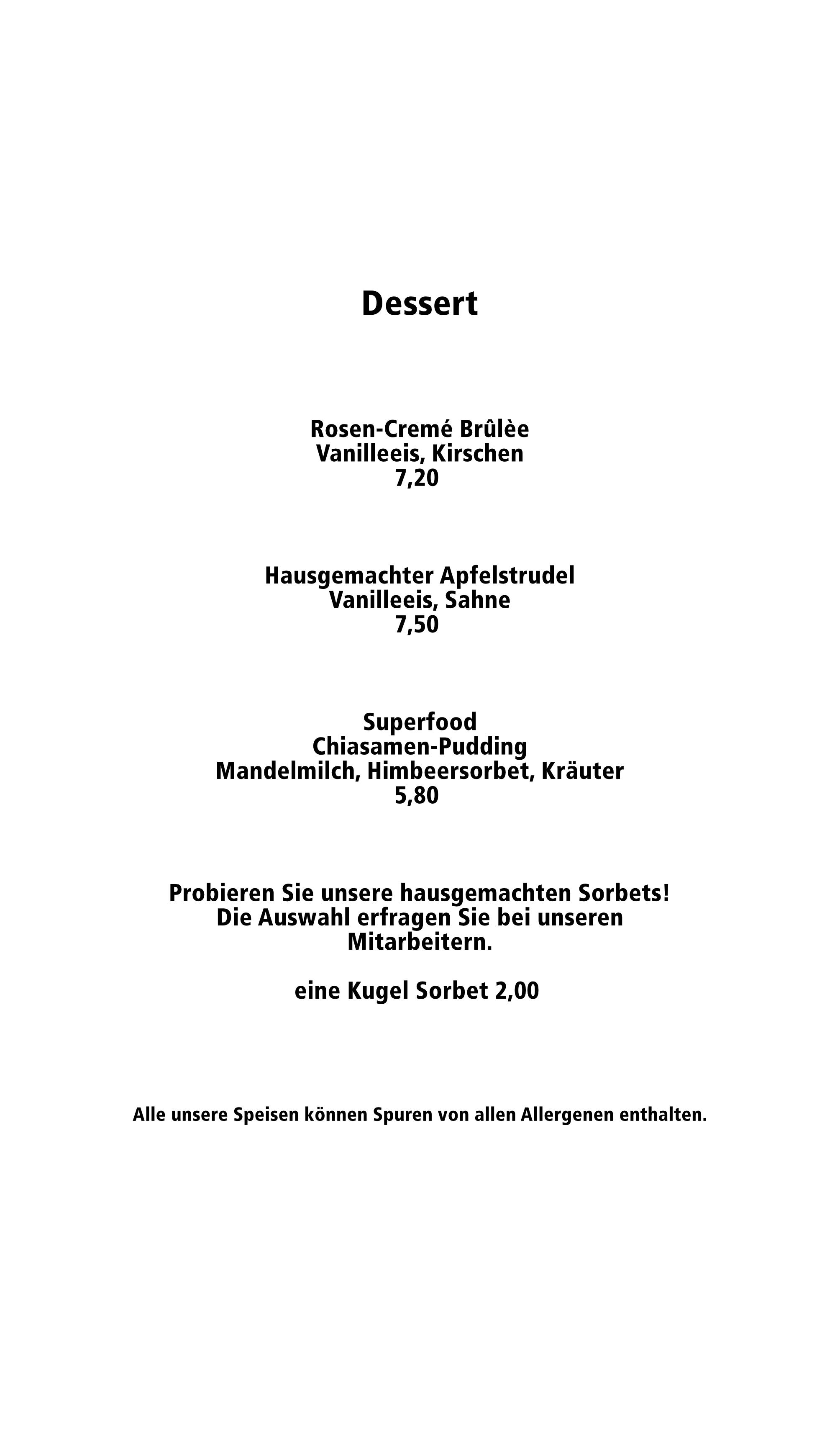 Speisekarte